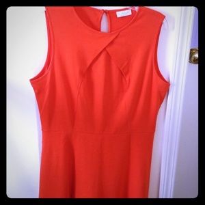 A line dress with front pleats